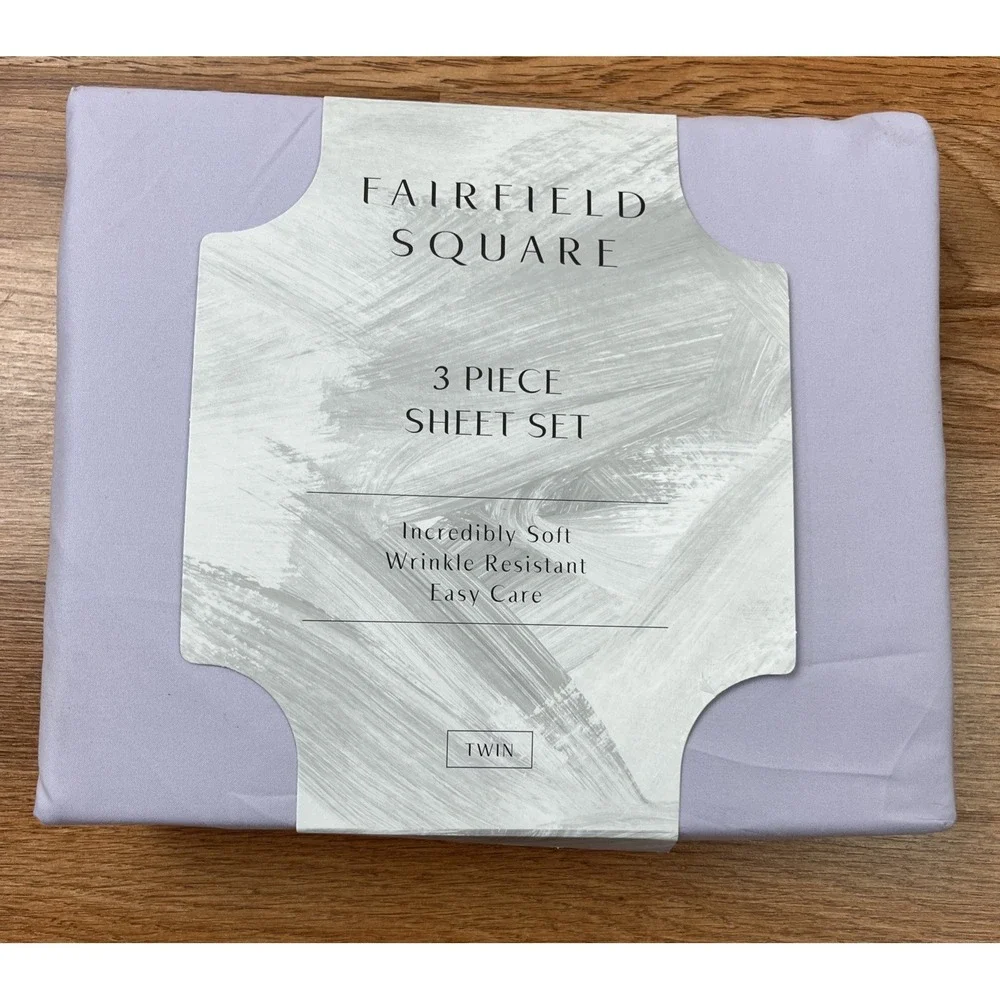Fairfield‎ Square 3 Piece TWIN Microfiber Sheet Set Purple NEW